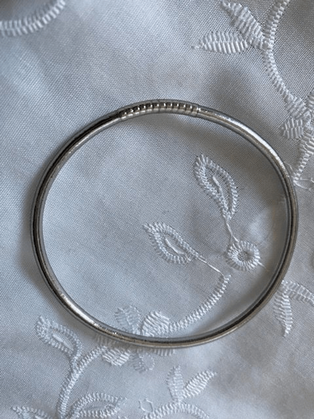 Jonc Bouddhiste Fin Argent 