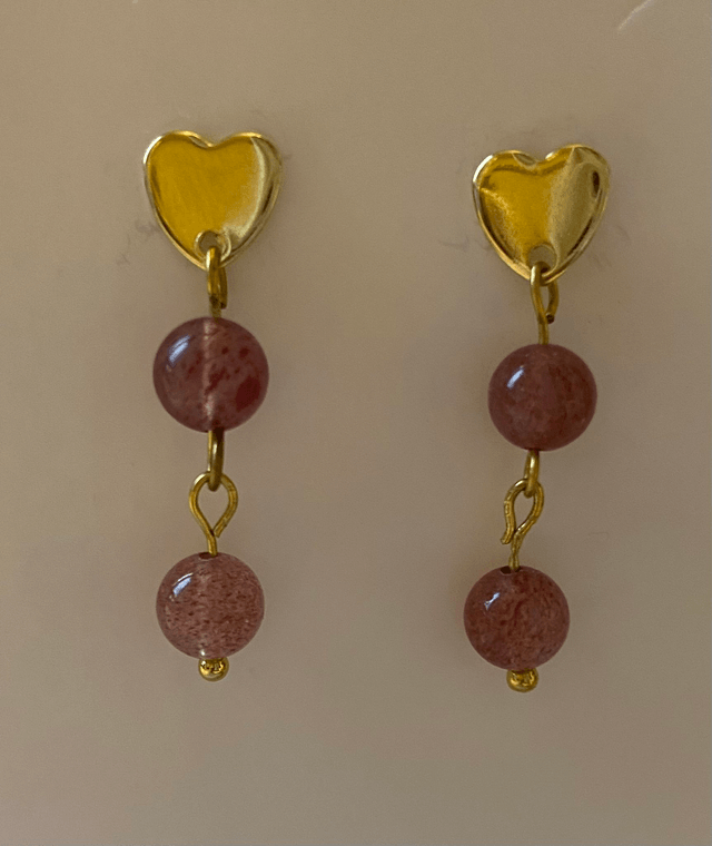 Puces Duo Quartz Fraise - Création 