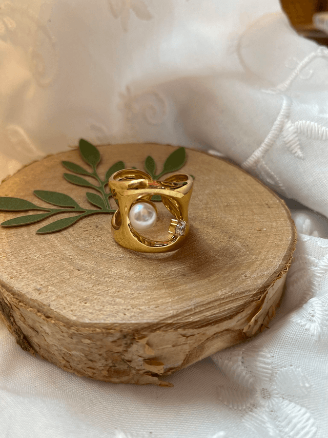 Bague Perle et Strass 