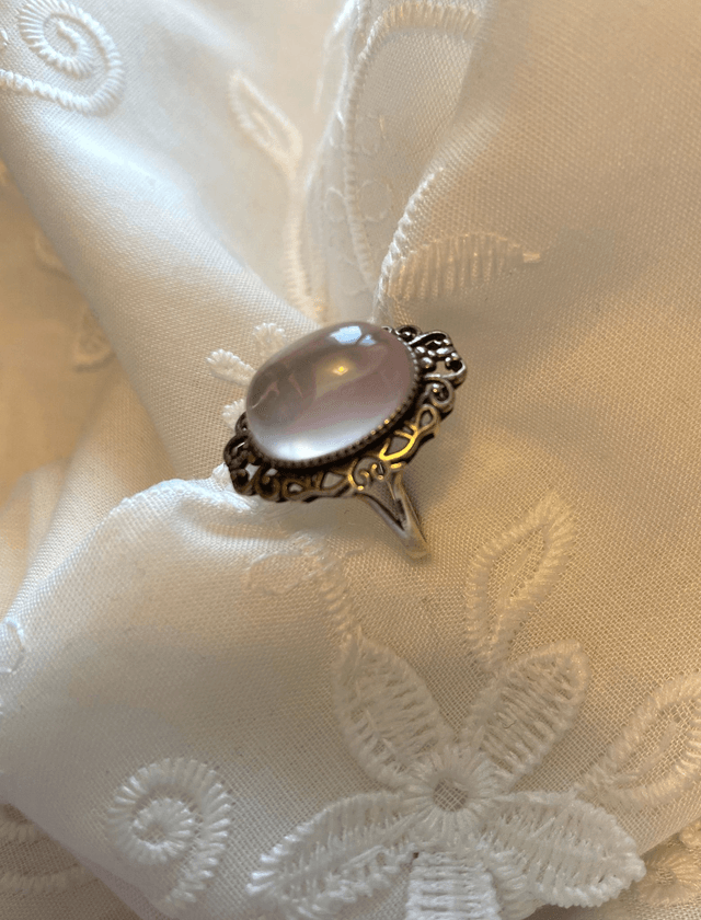 Bague Argent Quartz Rose 