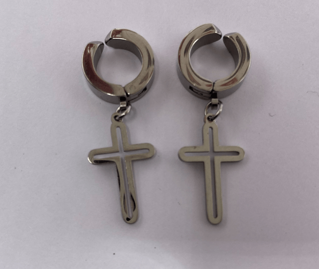 Boucles d'Oreilles Croix Homme 
