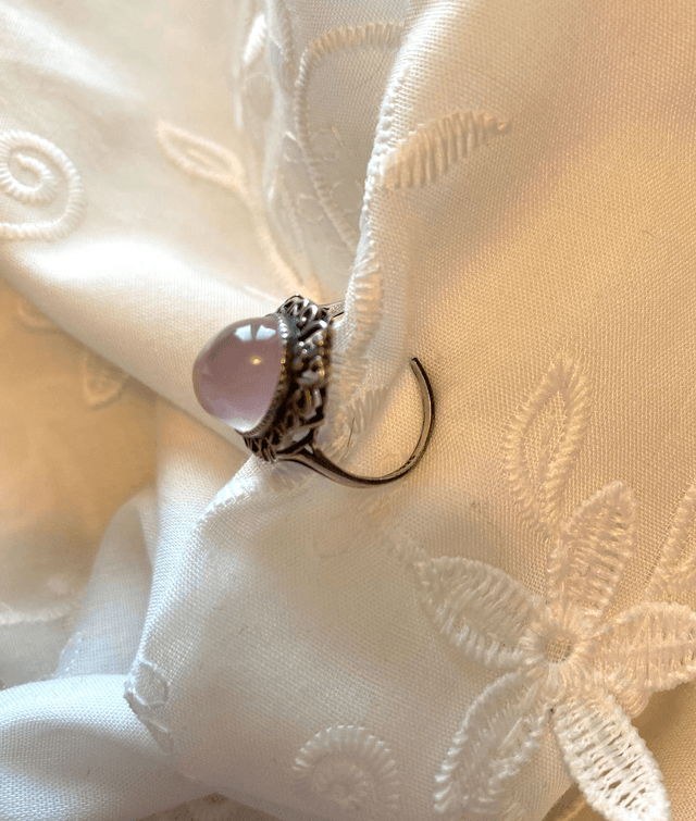 Bague Argent Quartz Rose 