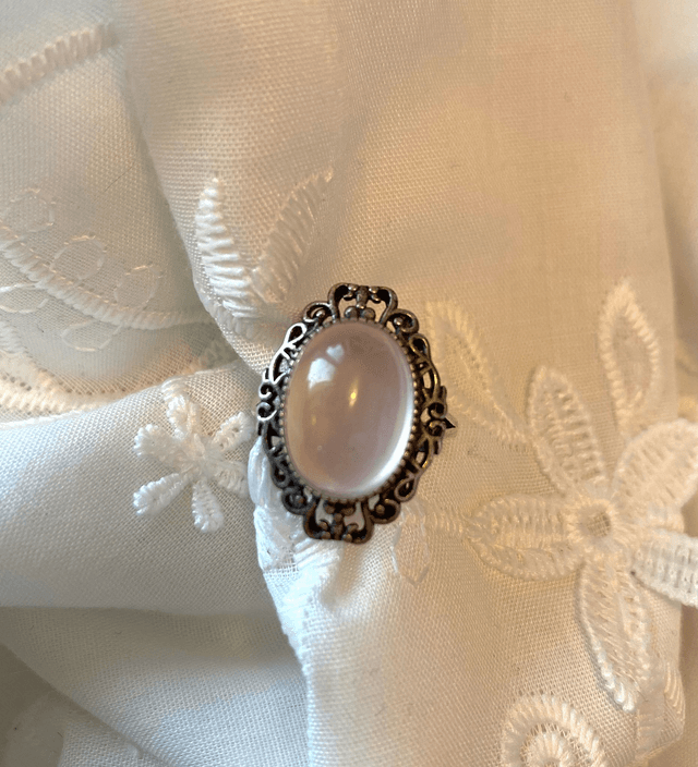 Bague Argent Quartz Rose 