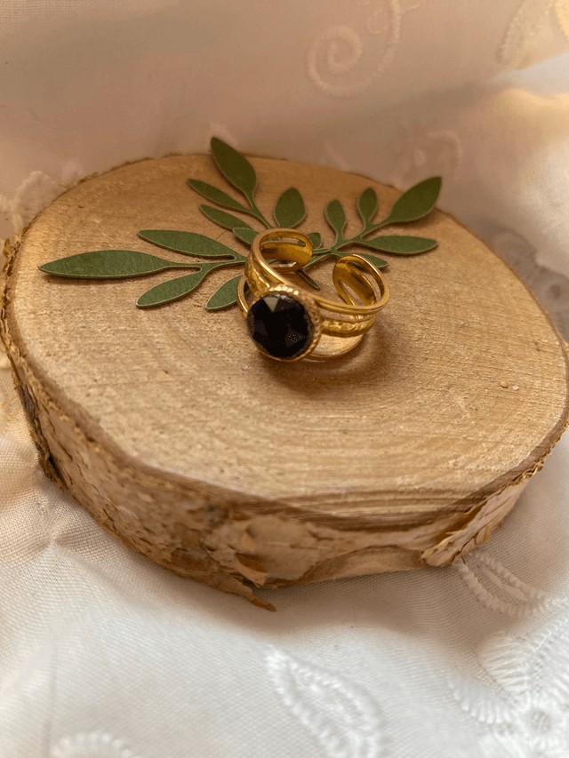 Bague agate noire 