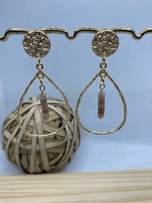 Boucles d&#039;oreilles Quartz Fraise 