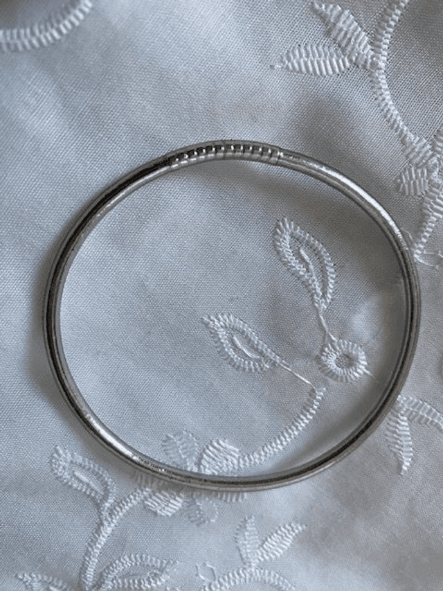 Jonc Bouddhiste Fin Argent 