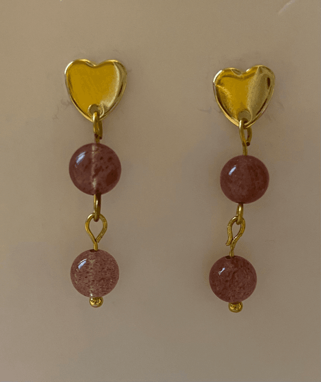 Puces Duo Quartz Fraise - Création 