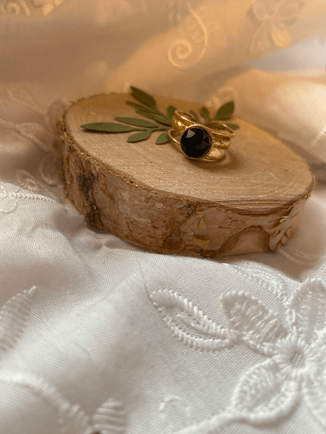 Bague agate noire 