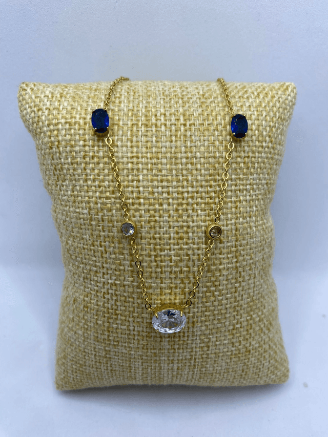 Collier Zirconium et Bleu  