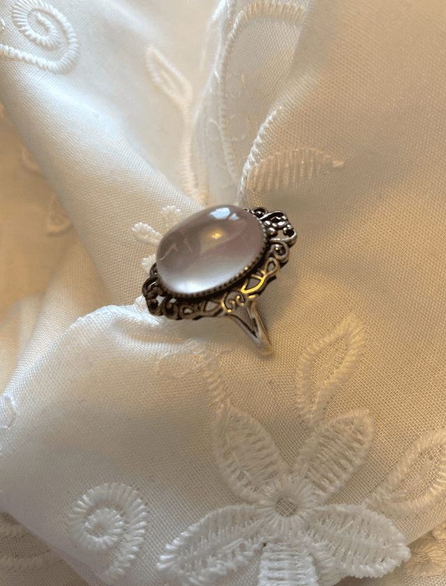 Bague Argent Quartz Rose 