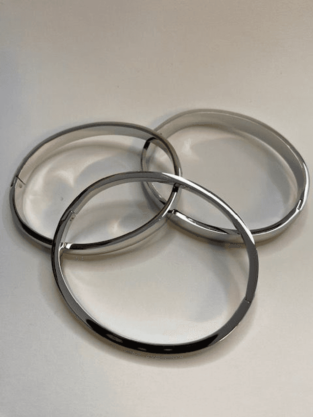 Lot de 3 joncs argentes 